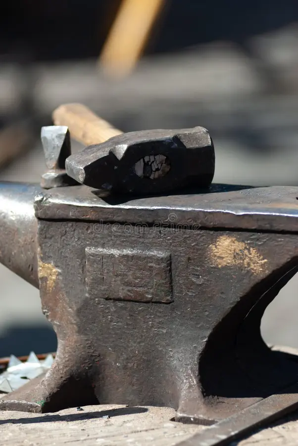 Anvil and forge tools representing American craftsmanship